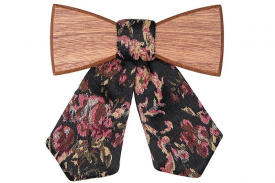Wooden bow tie Rosis for Ladies