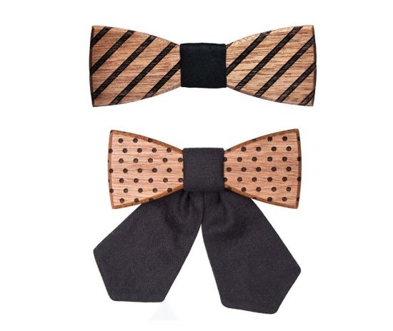 Wooden accessories sets, wooden bow ties