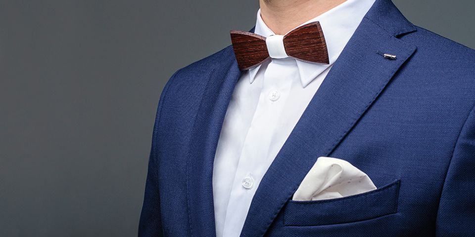 BeWooden - pocket Square suit unique white dots square Nuptis