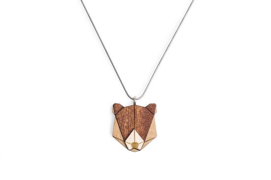 Wooden pendant Bear Pendant