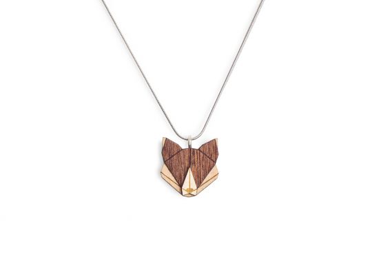 Wooden pendant Fox Pendant