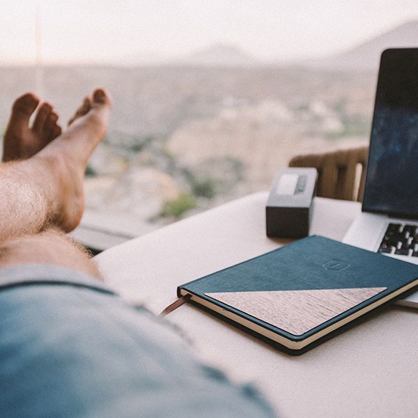 A man with the BeWooden notebook