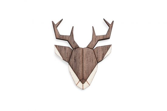 Wooden brooch Deer Brooch