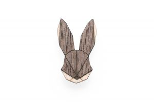 Wooden brooch Hare Brooch