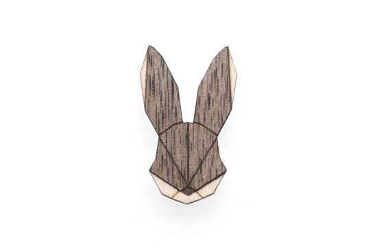 Wooden brooch Hare Brooch