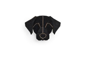 Wooden brooch Black Labrador Brooch