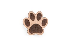 Wooden brooch Paw Brooch