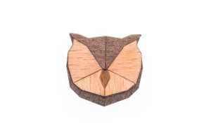 Wooden brooch Owl Brooch