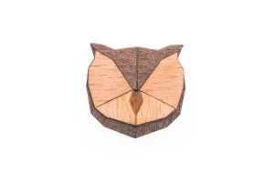 Wooden brooch Owl Brooch