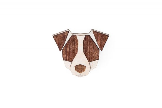 Wooden brooch Jack Russell Brooch