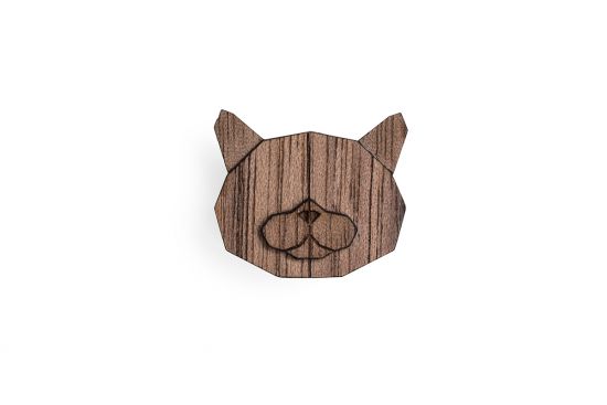 Wooden brooch British Cat Brooch