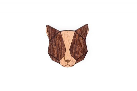 Wooden brooch Red Cat Brooch