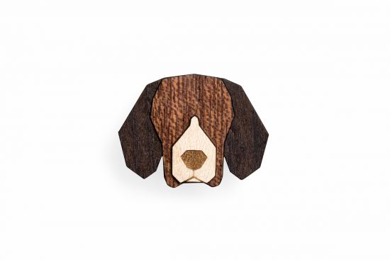 Wooden brooch Beagle Brooch