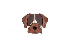 Wooden brooch Bohemian Griffon Brooch