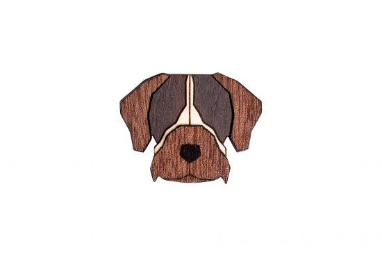 Wooden brooch Bohemian Griffon Brooch
