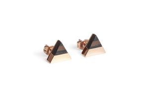 Metal earrings Rose Earrings Triangle