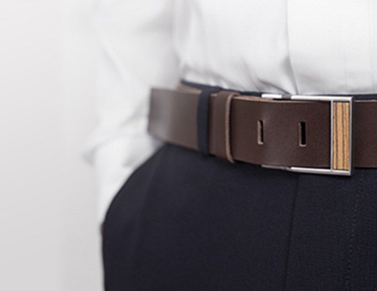 Buy wooden belt with leather for gentlemen | BeWooden