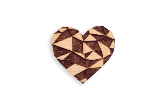 Wooden brooch Love Brooch