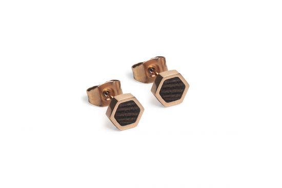 Metal earrings Rose Earrings Hexagon