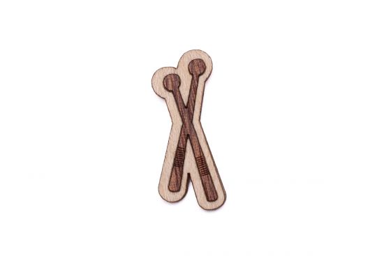 Wooden brooch Drumsticks Brooch