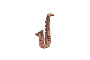Wooden Brooch Saxophone Brooch