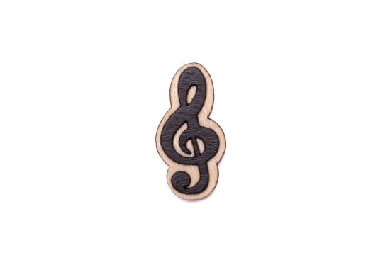 Wooden brooch Treble Clef Brooch