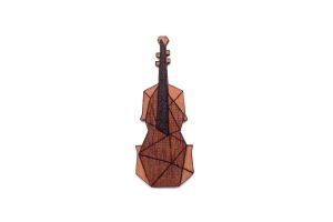 Wooden Brooch Violin Brooch