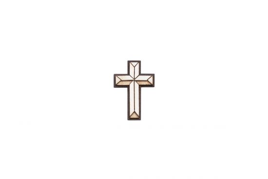 Wooden brooch Maria Cross Brooch