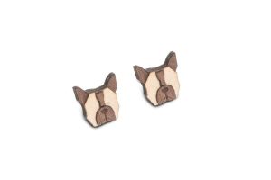 Wooden earrings French Bulldog Earrings
