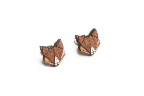 Wooden earrings Fox Earrings