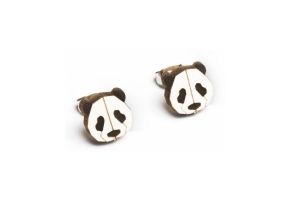 Wooden earrings Panda Earrings