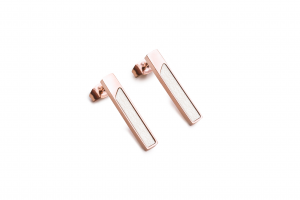 Metal earrings Bright earrings rectangle