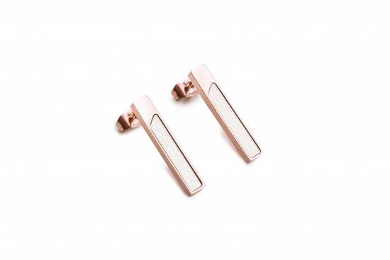 Metal earrings Bright earrings rectangle