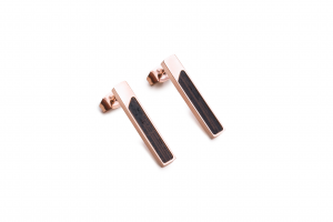 Metal earrings Rose Earrings Rectangle