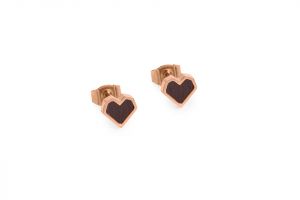 Metal earrings Rose Earrings Heart