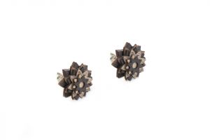 Wooden earrings African Flower Earrings