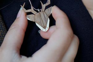 Wooden pendant Deer Pendant