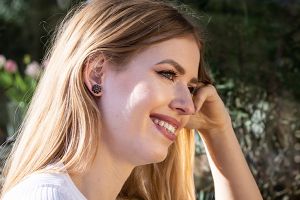 Wooden earrings African Flower Earrings