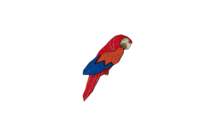 Wooden brooch Ara Parrot Brooch