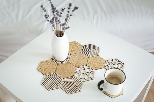 Wooden coasters Nature Carved Coasters