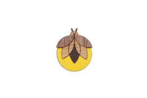 Wooden brooch Světluška Brooch