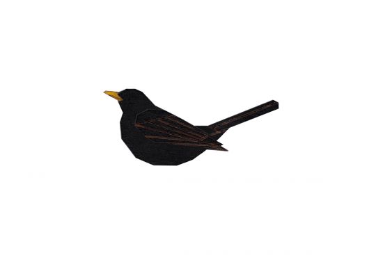 Wooden brooch Blackbird Brooch