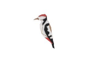 Wooden brooch Woodpecker Brooch
