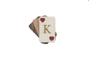 Wooden brooch King of Hearts Brooch