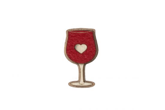 Wooden brooch Red Wine Brooch