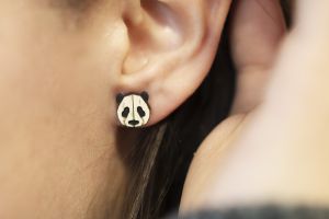 Wooden earrings Panda Earrings