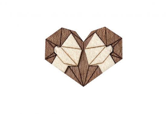 Wooden brooch Gemini Brooch