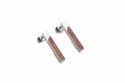 Metal earrings Red Earrings Rectangle