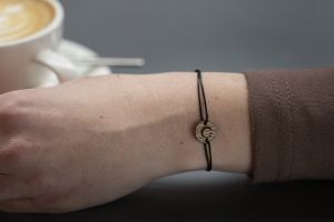 String bracelet Moon Wooden Bracelet