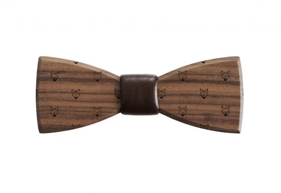 Wooden bowtie Wolf Bow Tie